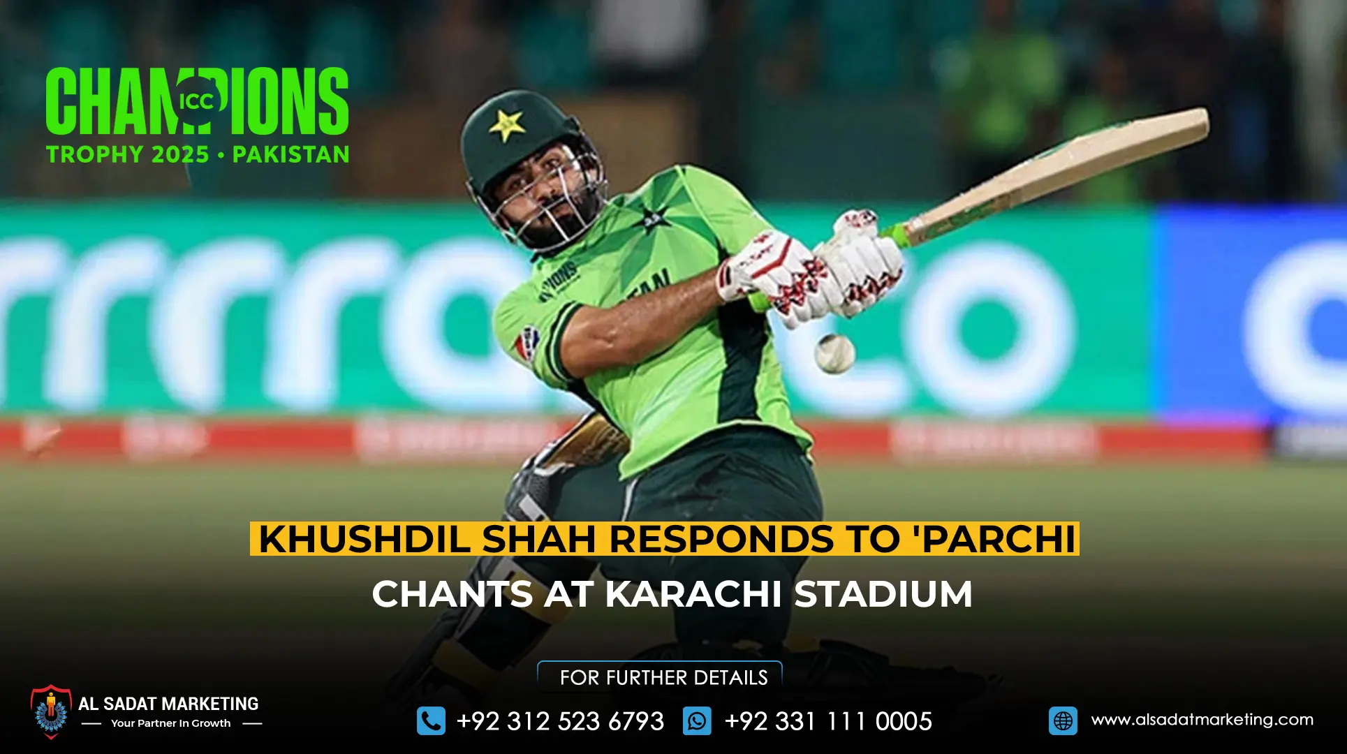 Khushdil Shah Responds to 'Parchi Parchi' Chants at Karachi Stadium