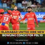 Islamabad United Hire New Bowling Coach for PSL 10