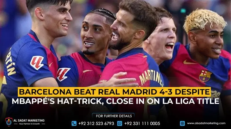 Barcelona Beat Real Madrid 4-3 Despite Mbappé's Hat-Trick, Close in on La Liga Title