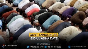 Govt announces Eid ul Adha date