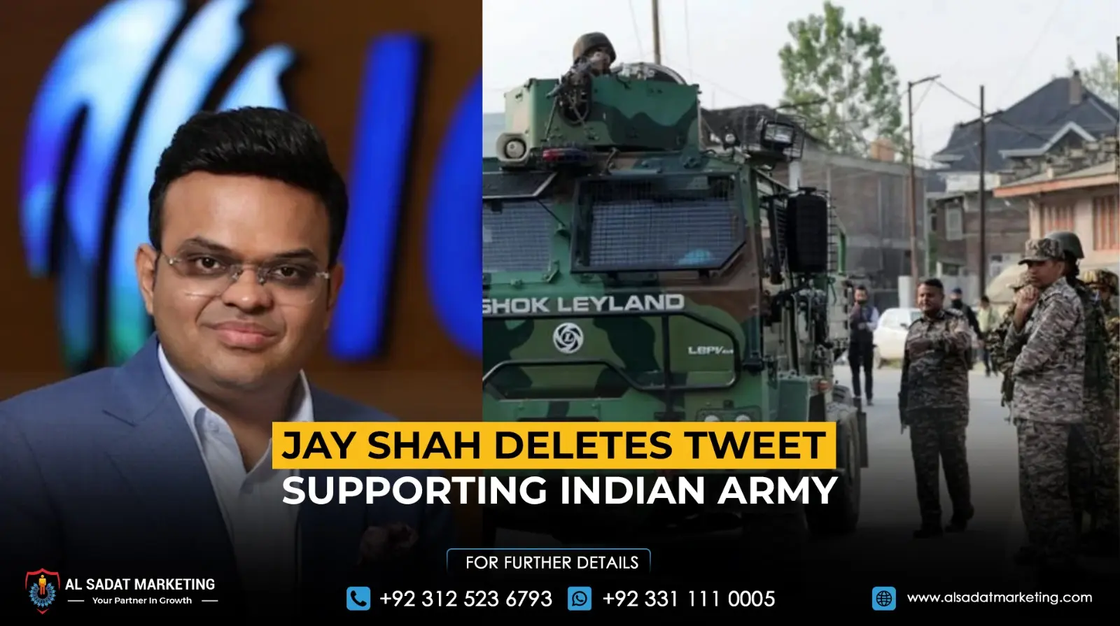 Jay Shah deletes tweet supporting Indian Army