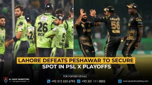Lahore Defeats Peshawar to Secure Spot in PSL X Playoffs