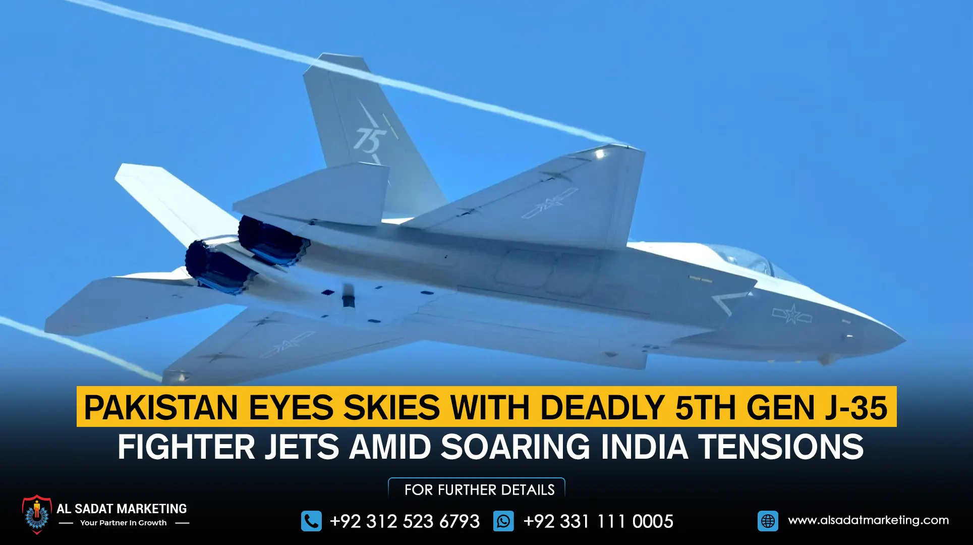 Pakistan Eyes Skies with Deadly 5th Gen J-35 Fighter Jets Amid Soaring India Tensions
