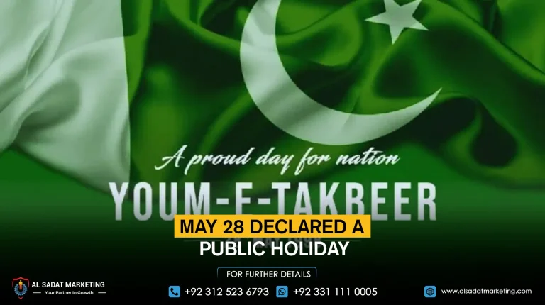 May 28 declared a public holiday