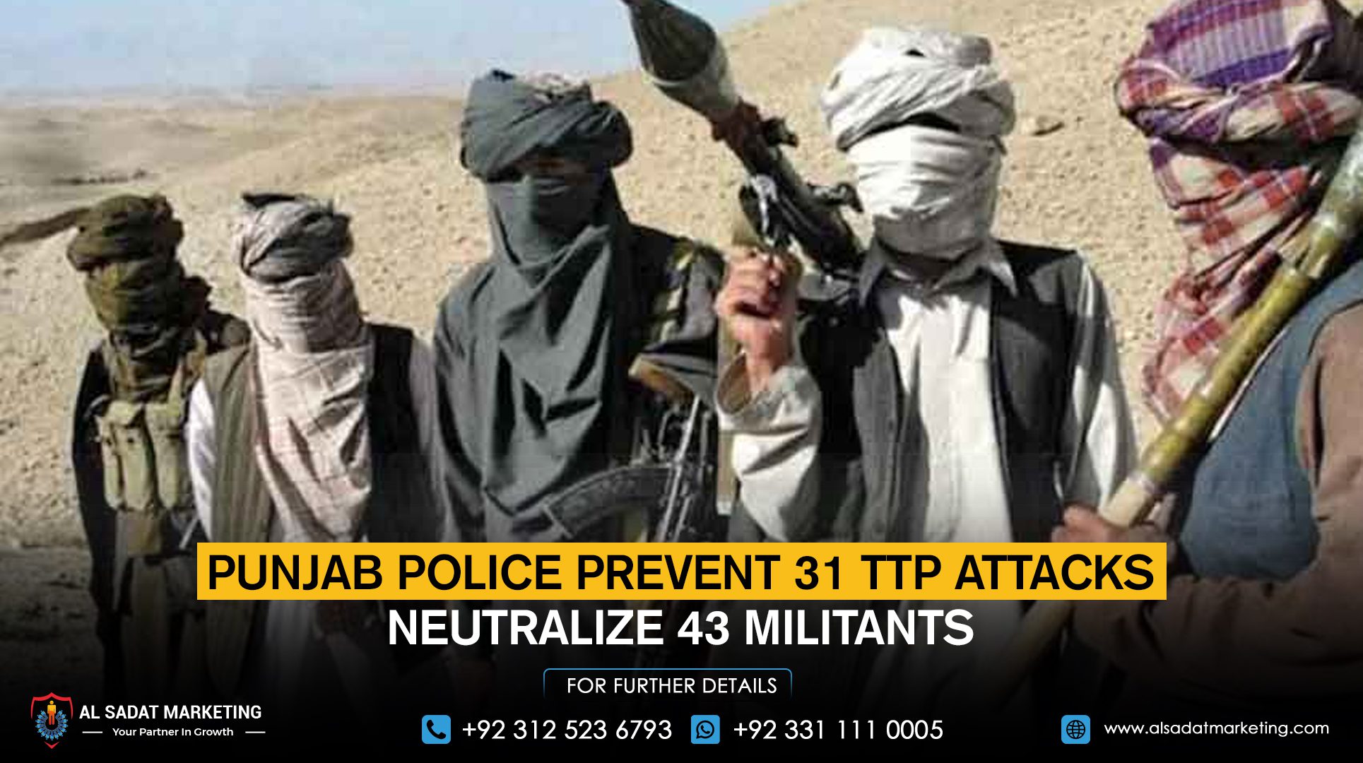 Punjab Police Prevent 31 TTP Attacks, Neutralize 43 Militants