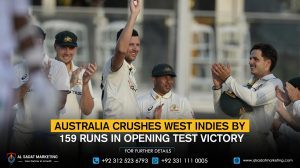 Australia Crushes West Indies by 159 Runs in Opening Test Victory