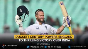 Duckett Century Powers England to Thrilling Victory Over India
