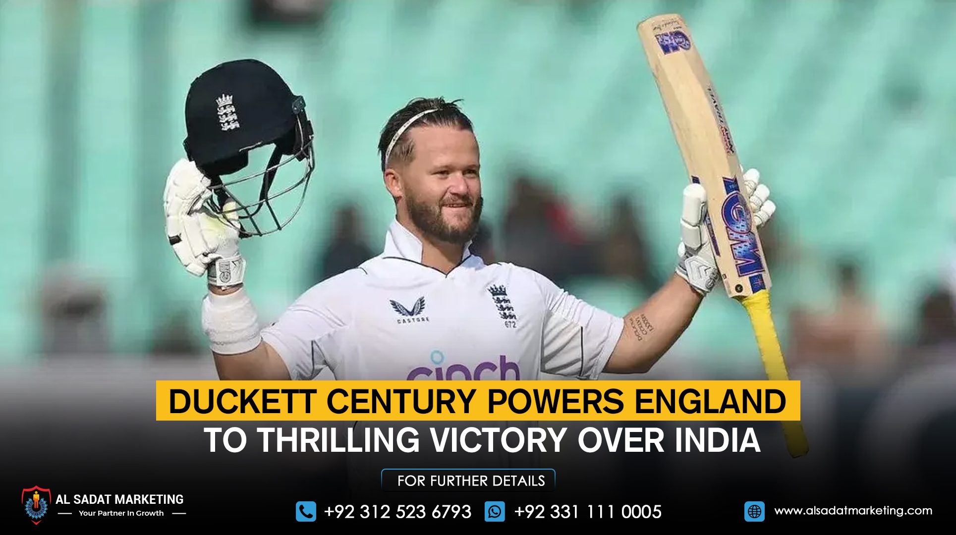 Duckett Century Powers England to Thrilling Victory Over India