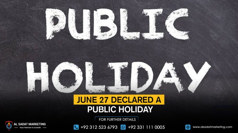 June 27 Declared a Public Holiday