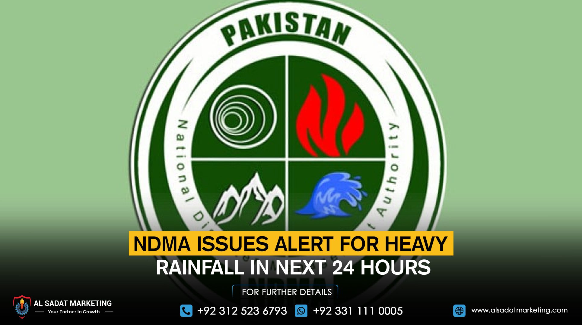 NDMA Issues Alert for Heavy Rainfall in Next 24 Hours