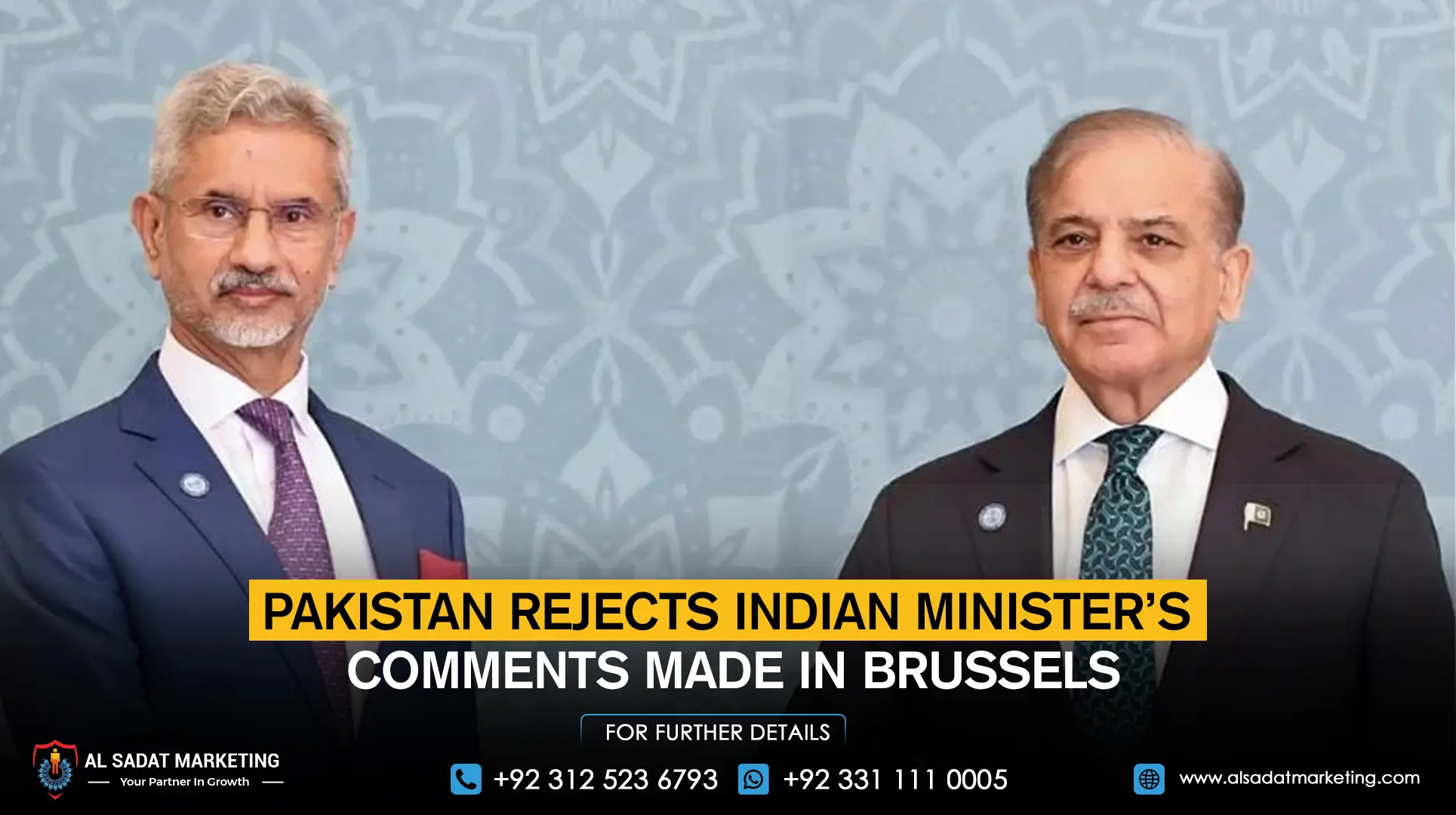 Pakistan rejects Indian minister’s comments made in Brussels