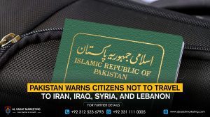 Pakistan Warns Citizens Not to Travel to Iran, Iraq, Syria, and Lebanon