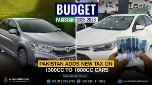Pakistan adds new tax on 1300cc to 1800cc cars