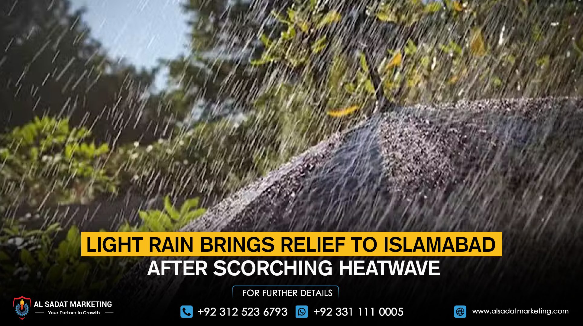 Light Rain Brings Relief to Islamabad After Scorching Heatwave