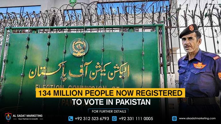 134 million people are now registered to vote in Pakistan