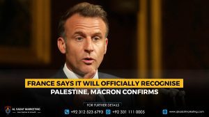 France says it will officially recognise Palestine, Macron confirms