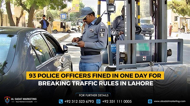 93 police officers fined in one day for breaking traffic rules in Lahore