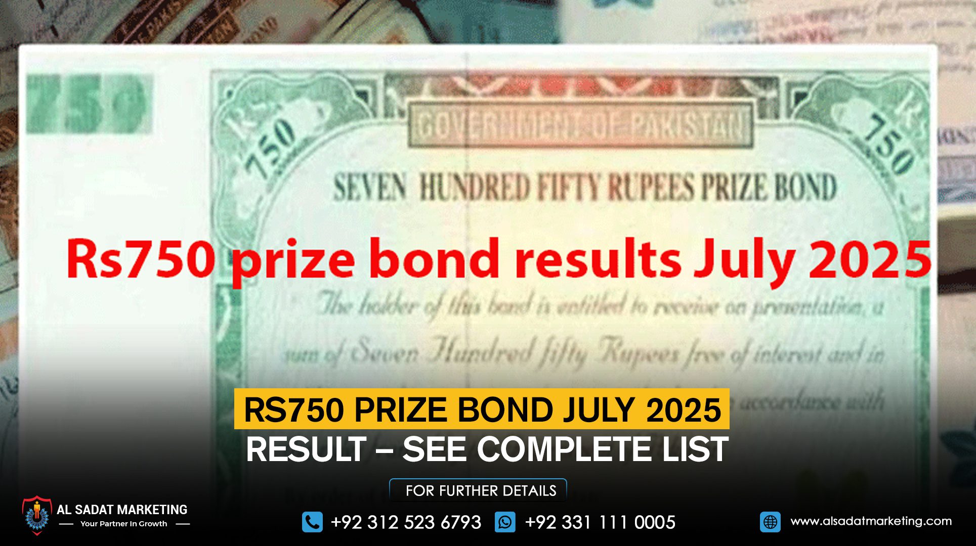 Rs750 prize bond July 2025 result – See complete list