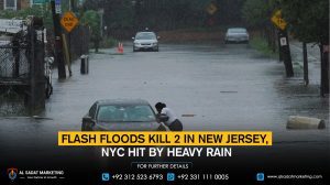 Flash floods kill 2 in New Jersey, NYC hit by heavy rain