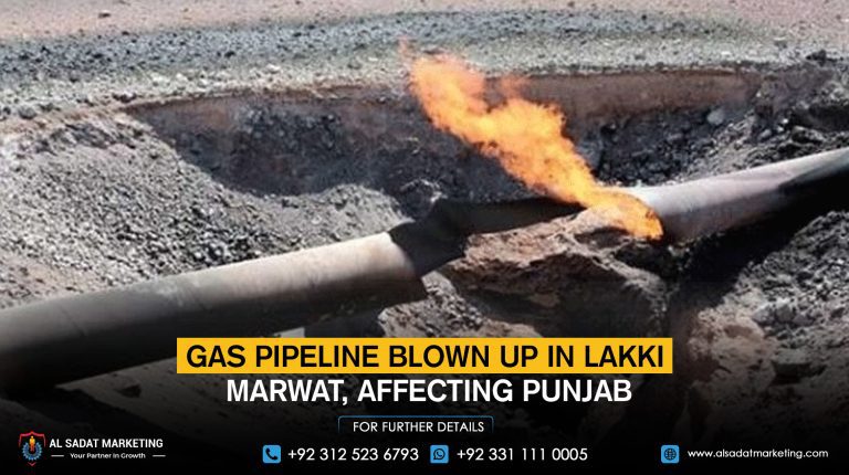 A gas pipeline was blown up in Lakki Marwat, affecting Punjab