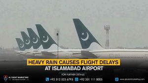 Heavy rain causes flight delays at Islamabad airport
