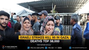Israeli strikes kill 95 in Gaza; deaths top 58,000