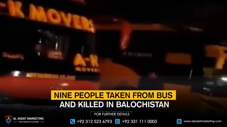 Nine people were taken from a bus and killed in Balochistan
