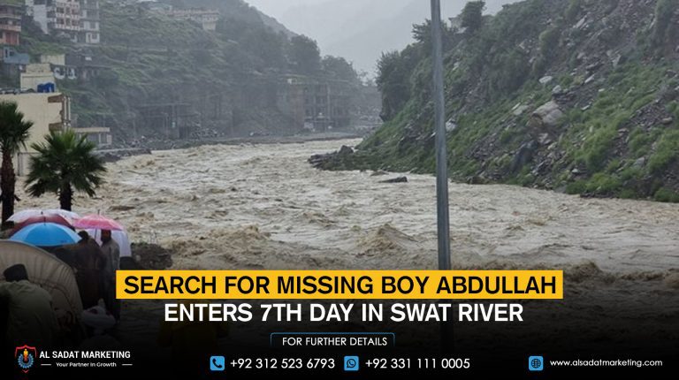 Search for missing boy Abdullah enters 7th day in the Swat River