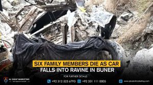 Six family members die as a car falls into a ravine in Buner