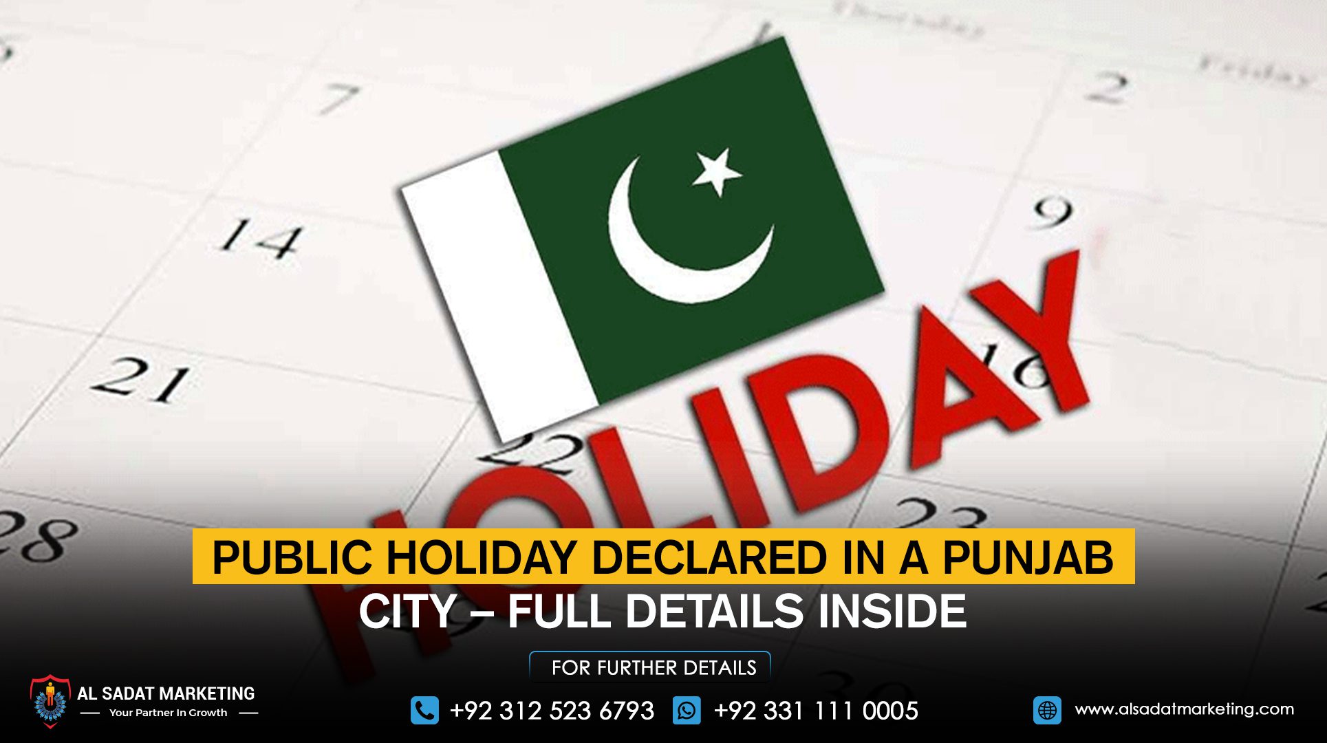 Public holiday declared in a Punjab city – full details inside