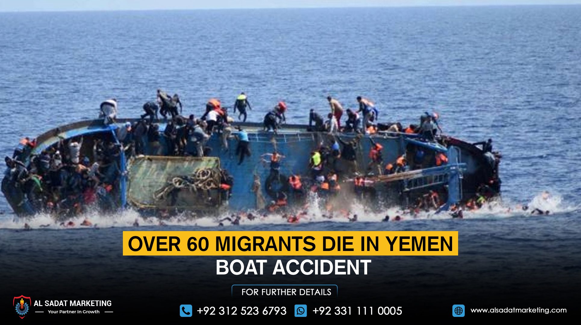 Over 60 migrants die in a Yemen boat accident