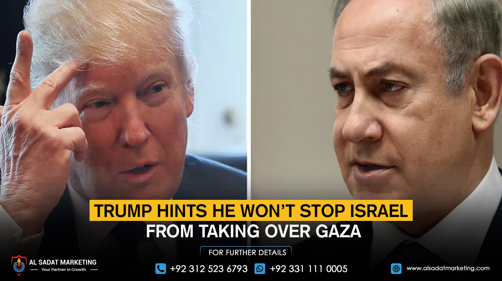 Trump hints he won’t stop Israel from taking over Gaza