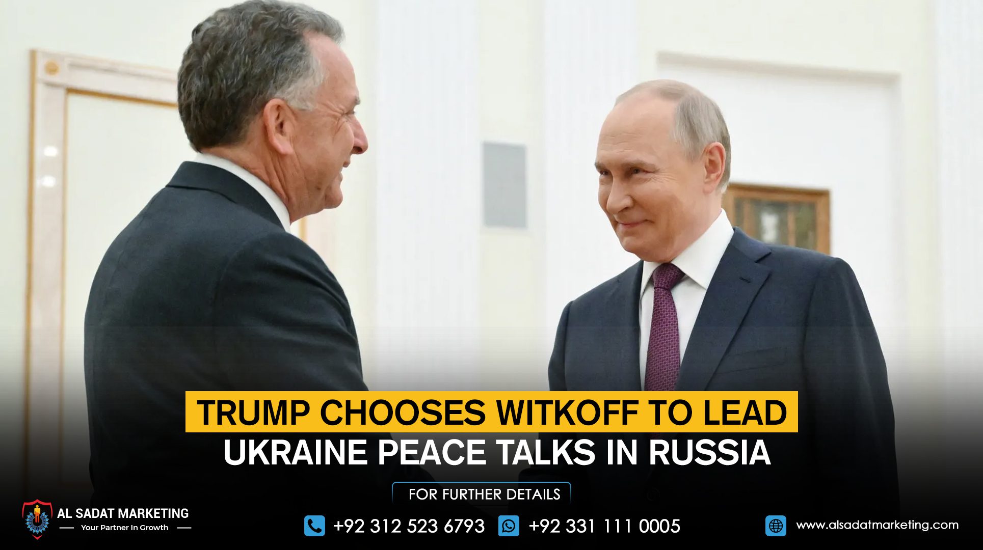 Trump chooses Witkoff to lead Ukraine peace talks in Russia