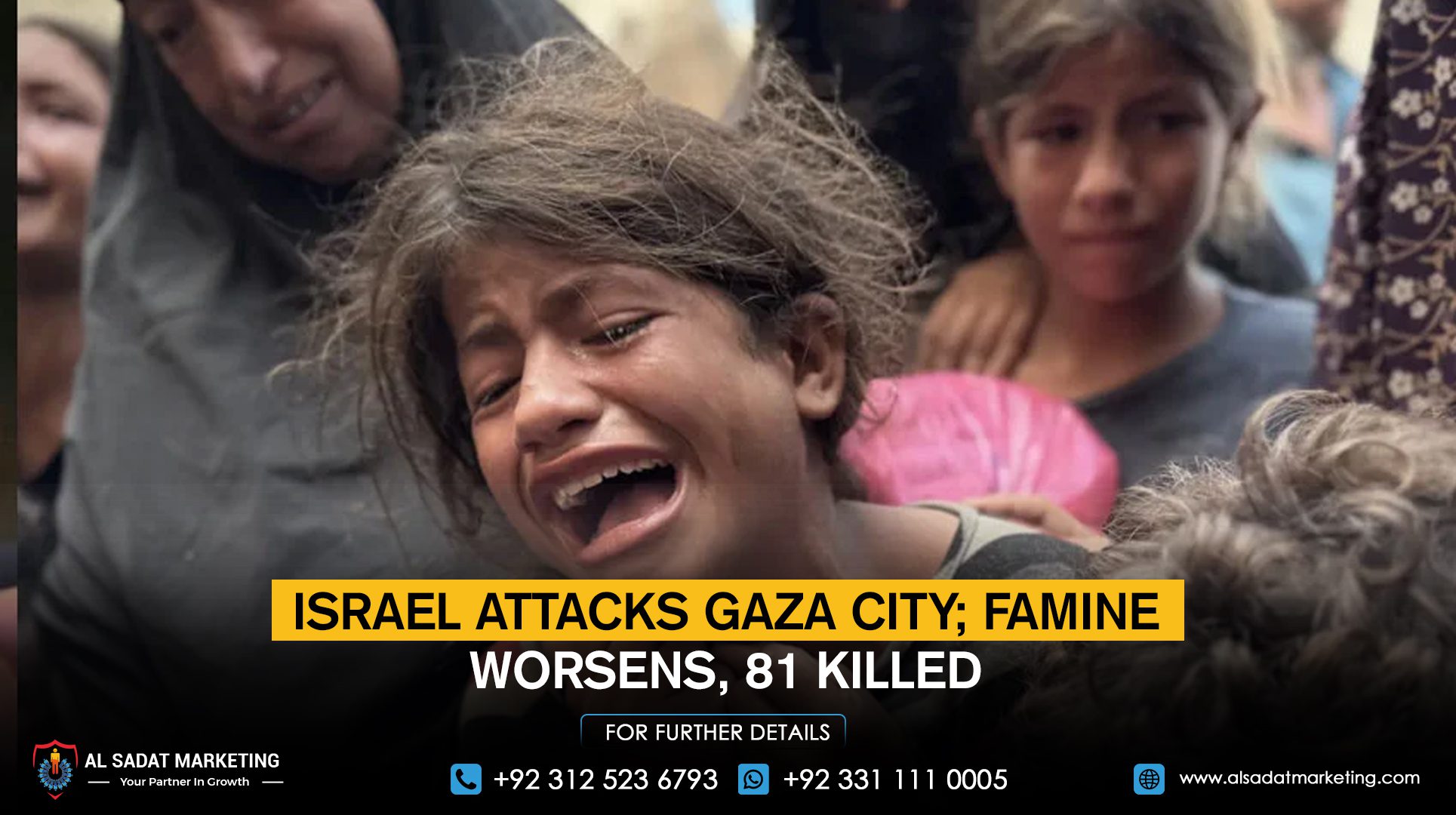Israel attacks Gaza City; famine worsens, 81 killed