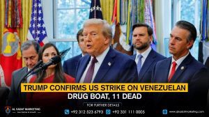 Trump confirms US strike on Venezuelan drug boat, 11 dead