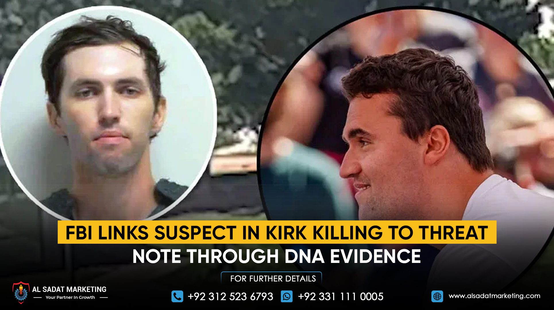 FBI links suspect in Kirk killing to threat note through DNA evidence