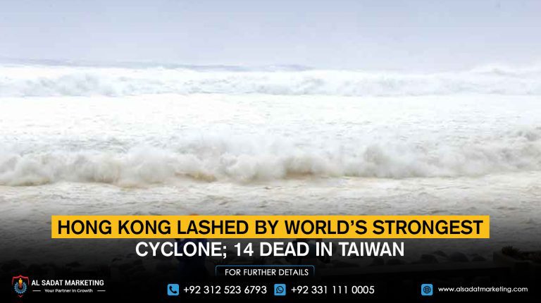 Hong Kong lashed by world’s strongest cyclone; 14 dead in Taiwan