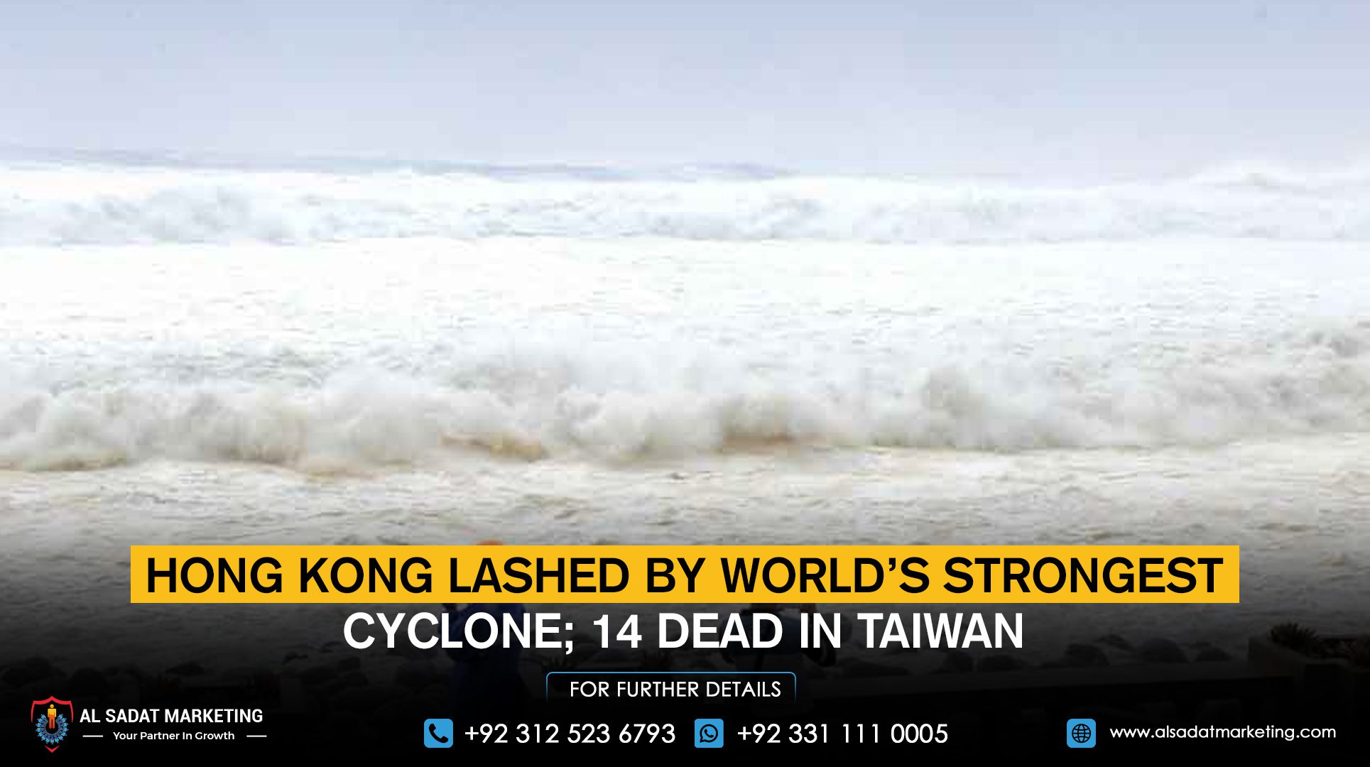 Hong Kong lashed by world’s strongest cyclone; 14 dead in Taiwan