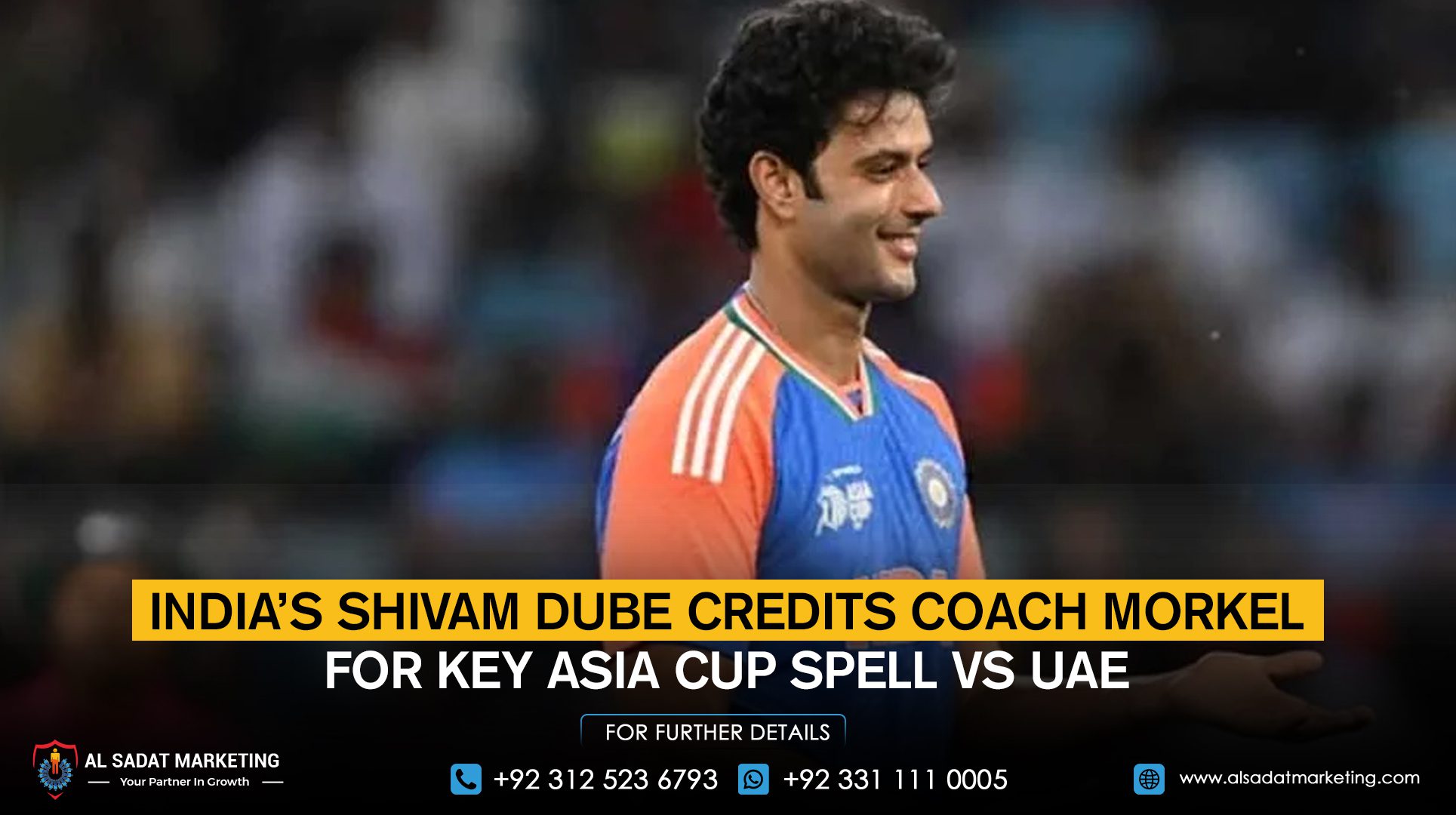 India’s Shivam Dube Credits Coach Morkel for Key Asia Cup Spell vs UAE