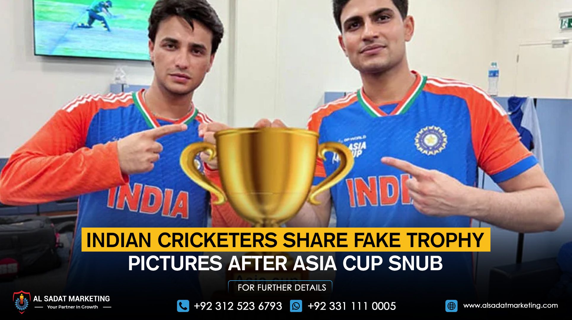 Indian Cricketers Share Fake Trophy Pictures After Asia Cup Snub