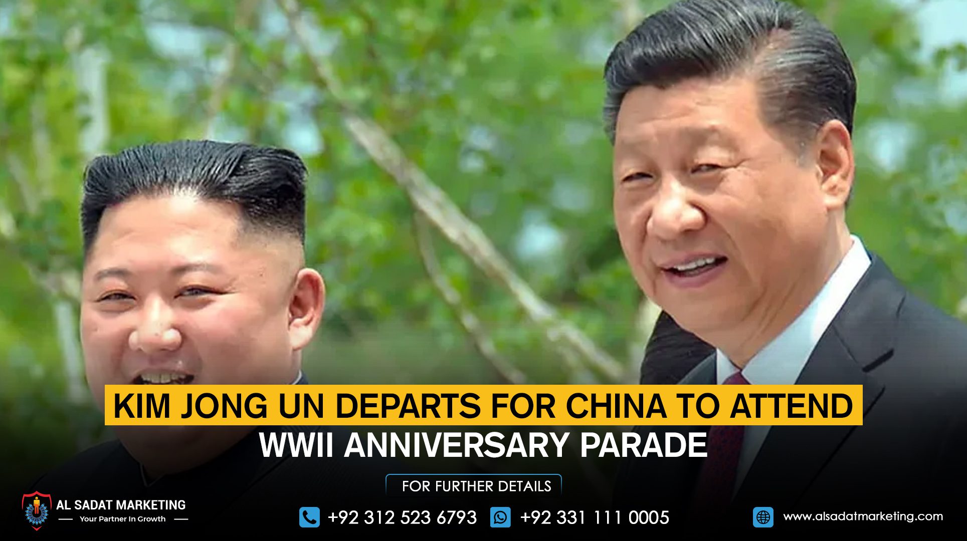 Kim Jong Un departs for China to attend WWII anniversary parade