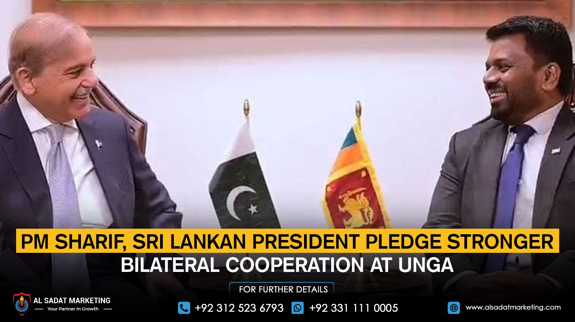 PM Sharif, the Sri Lankan president, pledged stronger bilateral cooperation at the UNGA