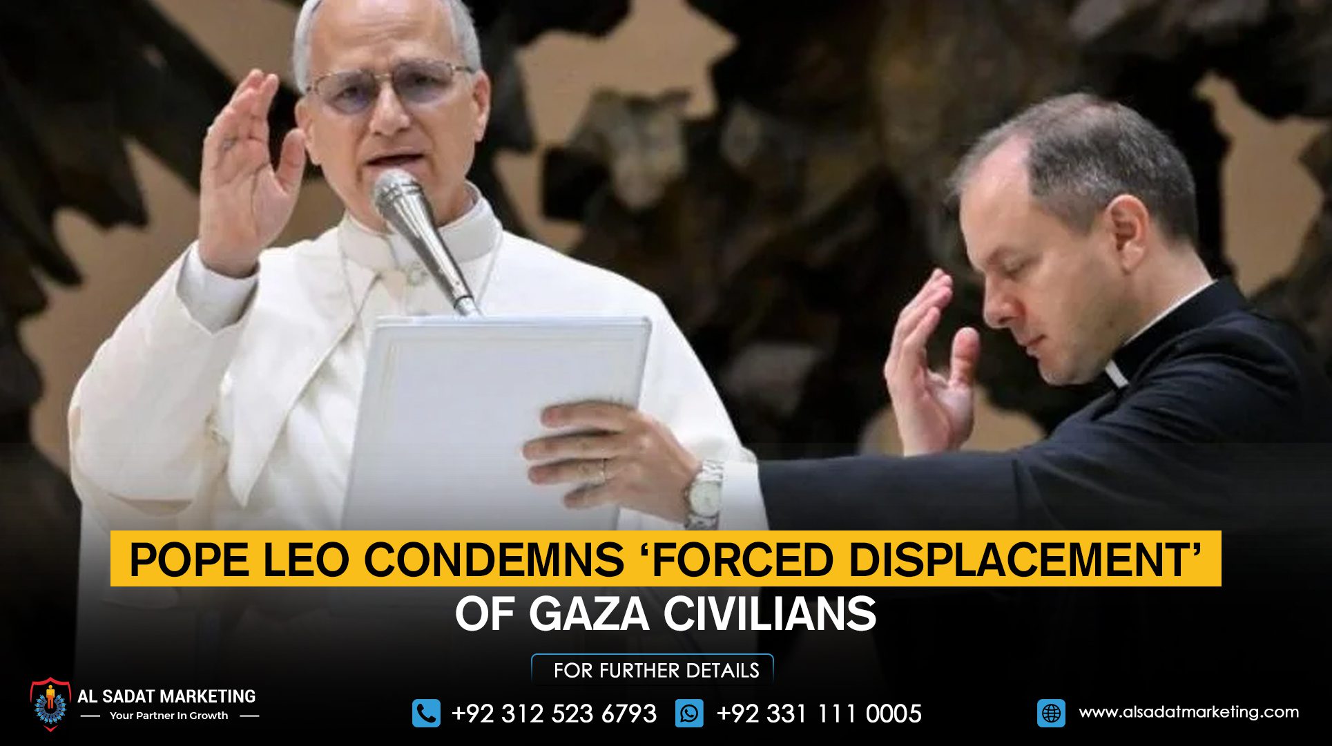 Pope Leo condemns the ‘forced displacement’ of Gaza civilians