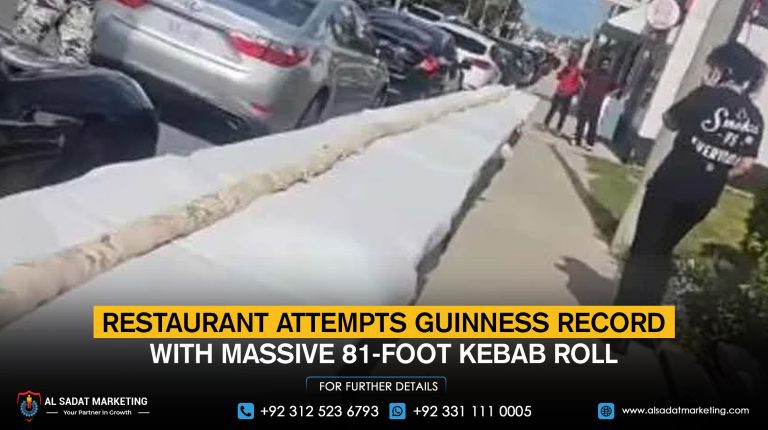 Restaurant attempts Guinness record with massive 81-foot kebab roll