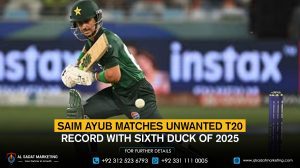 Saim Ayub matches unwanted T20 record with sixth duck of 2025