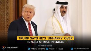 Trump says he’s ‘unhappy’ over Israeli strike in Qatar