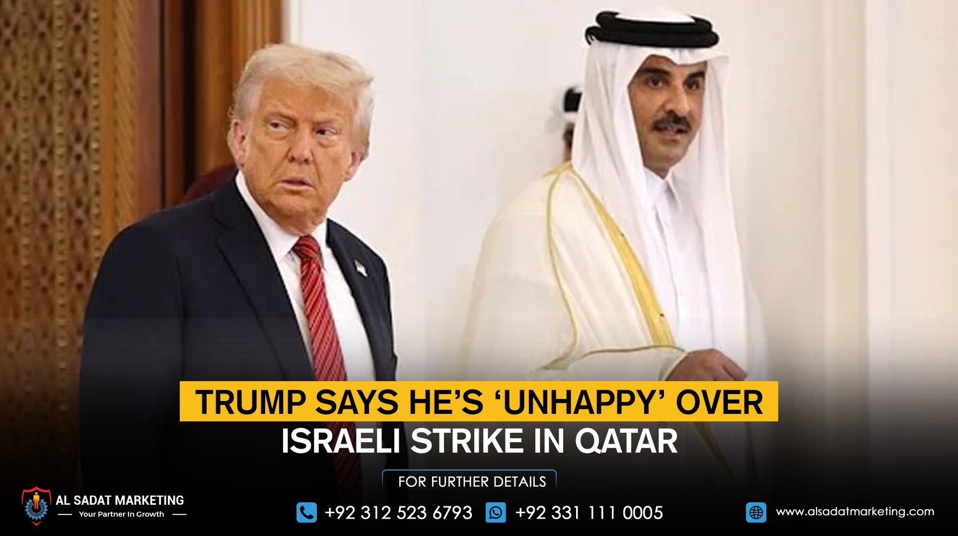 Trump says he’s ‘unhappy’ over Israeli strike in Qatar
