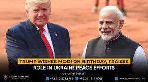 Trump wishes Modi on his birthday, praises role in Ukraine peace efforts