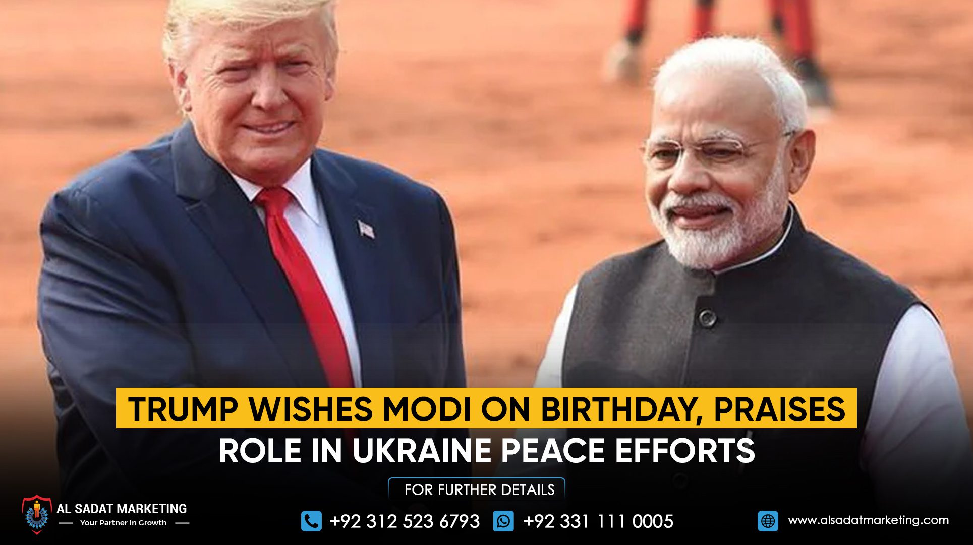 Trump wishes Modi on his birthday, praises role in Ukraine peace efforts
