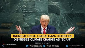 Trump at UNGA: Urges Gaza ceasefire, dismisses climate change as “scam”